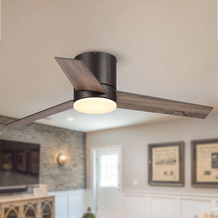48" Kielah Traditional Flush Mount Reversible Ceiling Fan with Lighting and Remote Control - ParrotUncle
