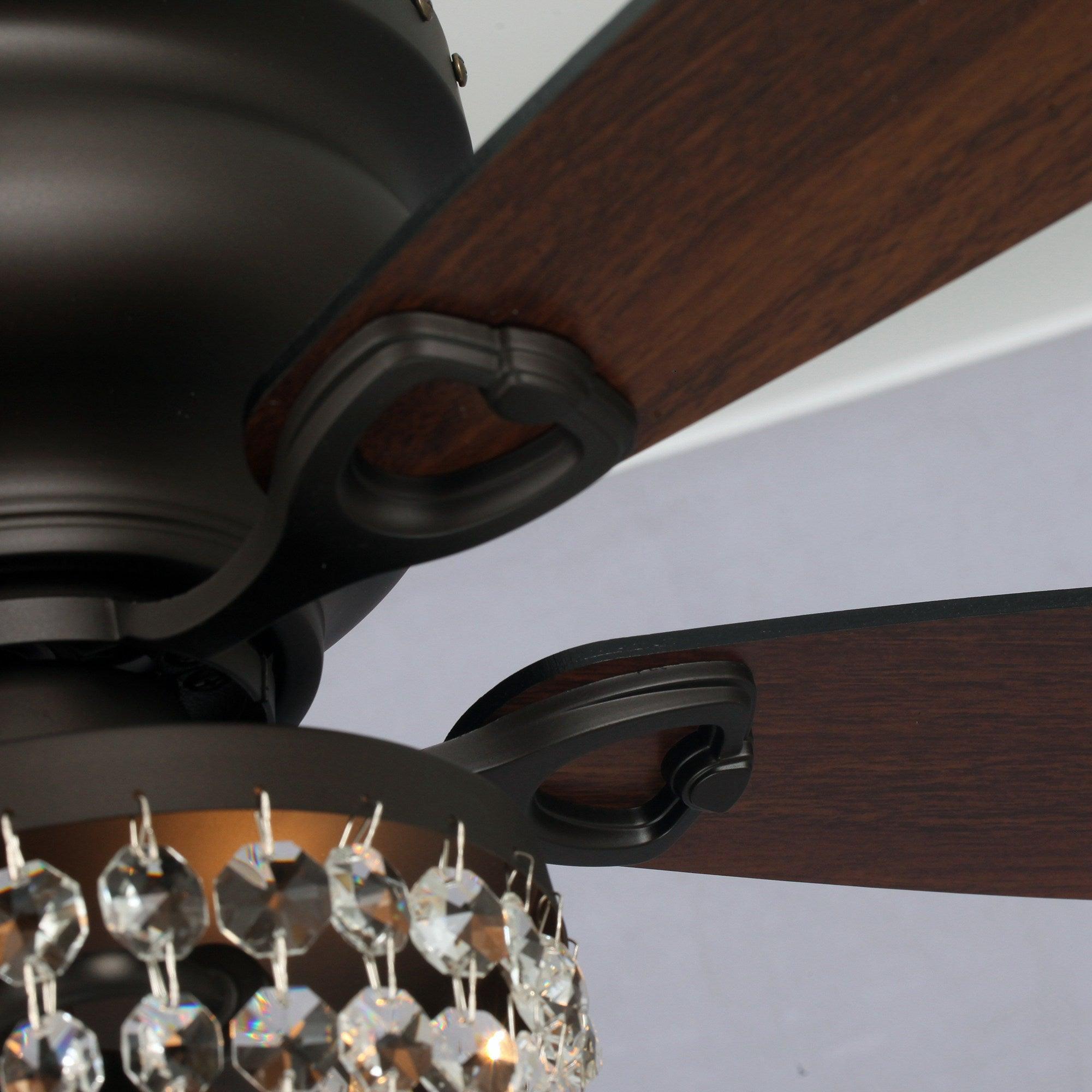 48" Modern Flush Mount Reversible Crytsal Ceiling Fan with Lighting and Remote Control - ParrotUncle