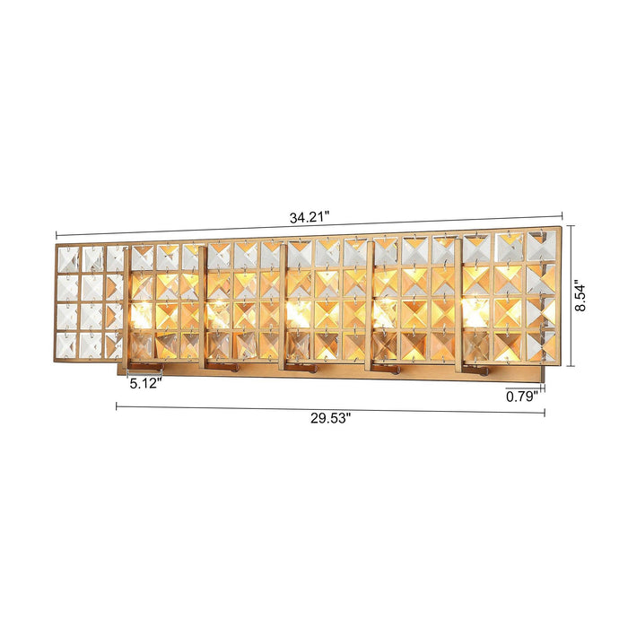 5-Light Indoor Crystal LED Wall Sconce Lighting - ParrotUncle