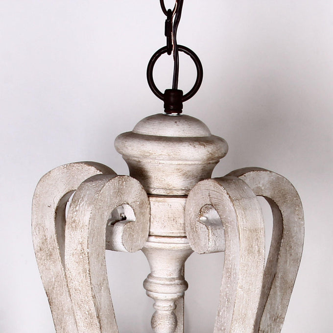 5-Lights Antique Wooden Candle Chandelier - ParrotUncle