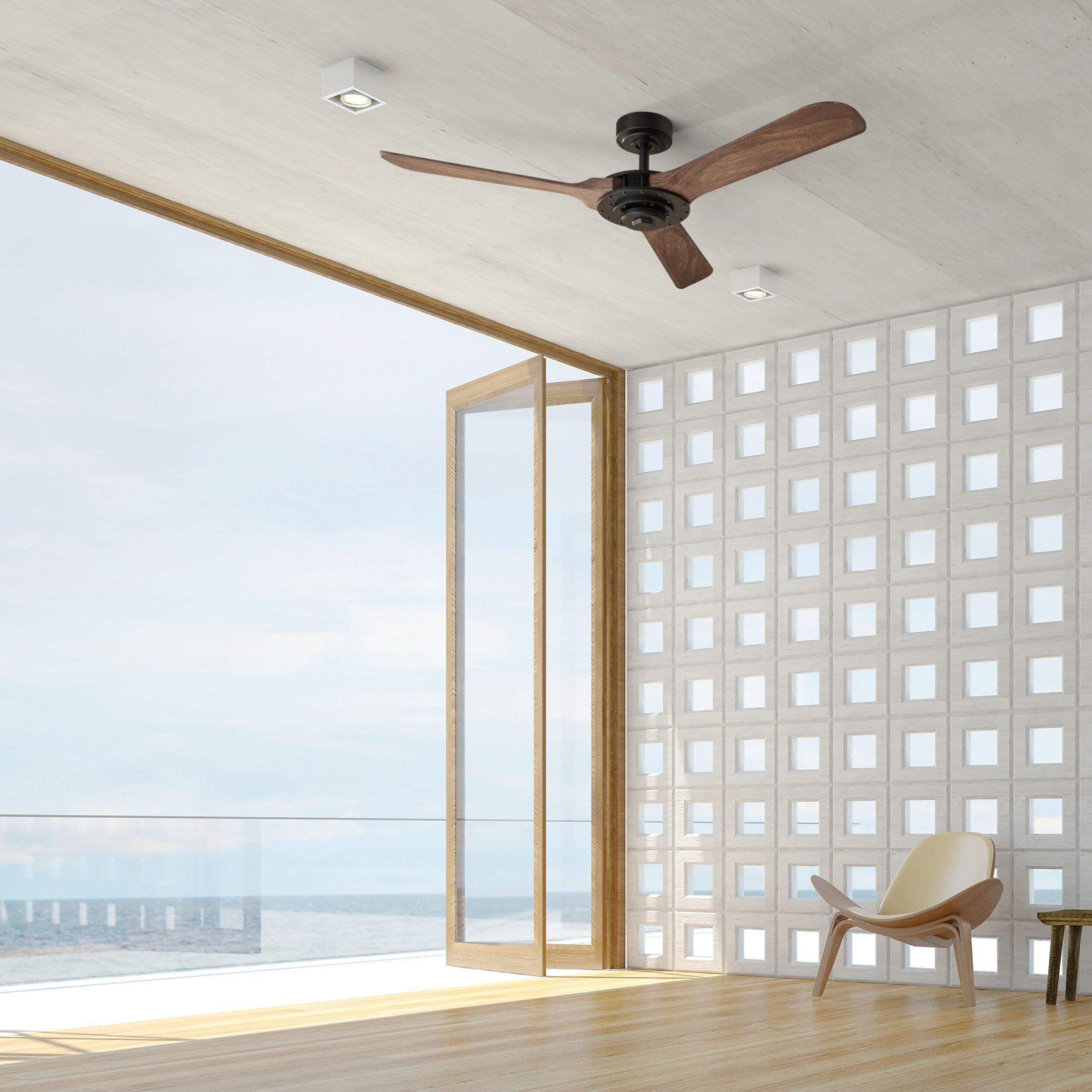 52" Aerofanture Industrial DC Motor Downrod Mount Reversible Ceiling Fan with Lighting and Remote Control - ParrotUncle