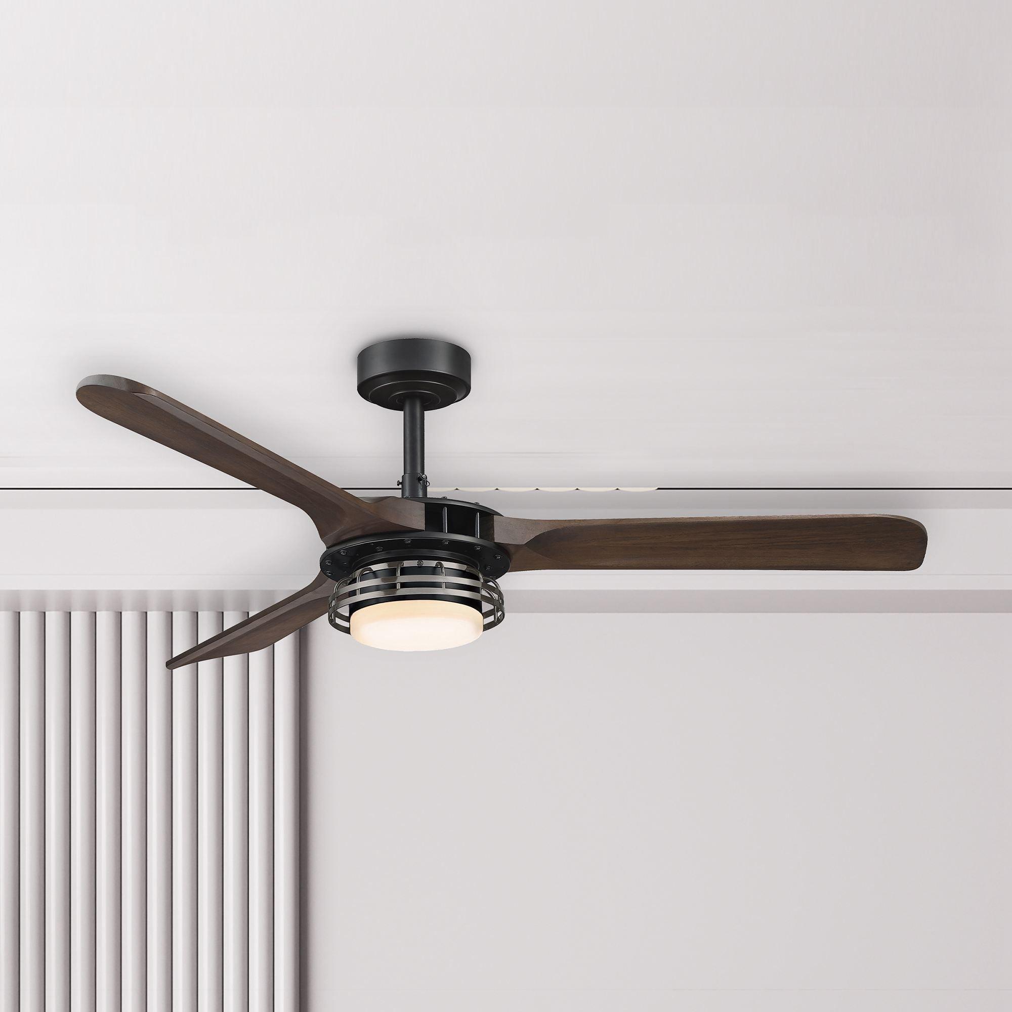 52" Aerofanture Industrial DC Motor Downrod Mount Reversible Ceiling Fan with Lighting and Remote Control - ParrotUncle