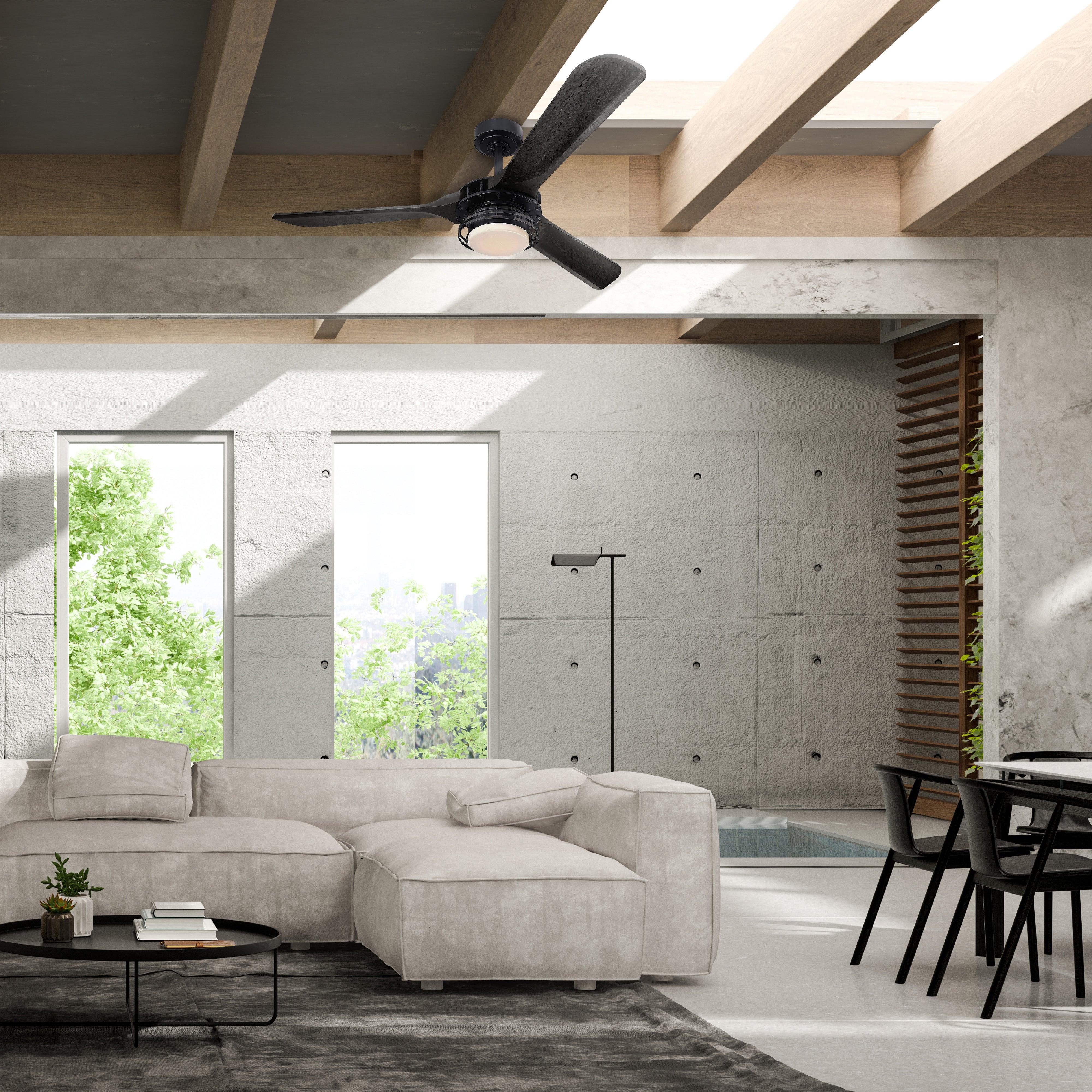 52" Aerofanture Industrial DC Motor Downrod Mount Reversible Ceiling Fan with Lighting and Remote Control - ParrotUncle