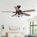 52" Antone Industrial Downrod Mount Reversible Ceiling Fan with Lighting and Remote Control - ParrotUncle