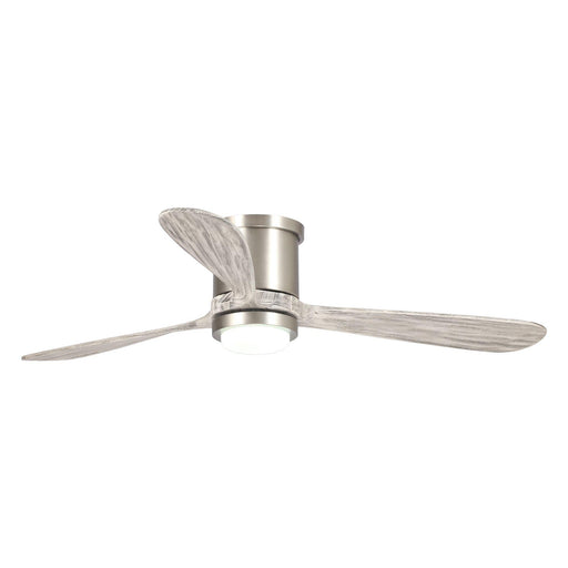 52" Anyan Modern Satin Nickel Flush Mount Reversible Ceiling Fan with Lighting and Remote Control - ParrotUncle