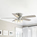 52" Bangatore Modern Chrome Flush Mount Reversible Ceiling Fan with Lighting and Remote Control - ParrotUncle