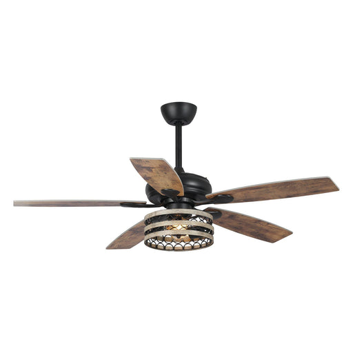 52" Hyderabad-Secunderabad Farmhouse Downrod Mount Reversible Ceiling Fan with Lighting and Remote Control - ParrotUncle