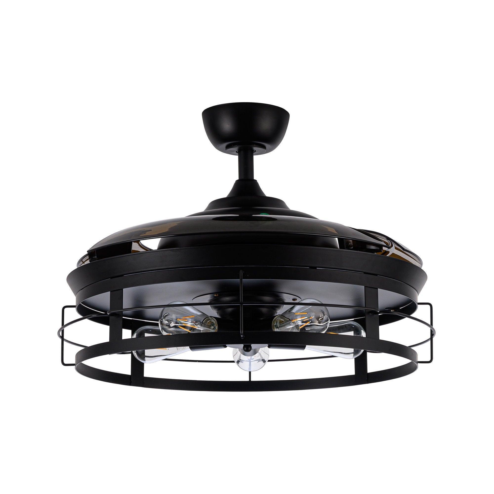 52" Jamshedpur Industrial Downrod Mount Ceiling Fan with Lighting and Remote Control - ParrotUncle