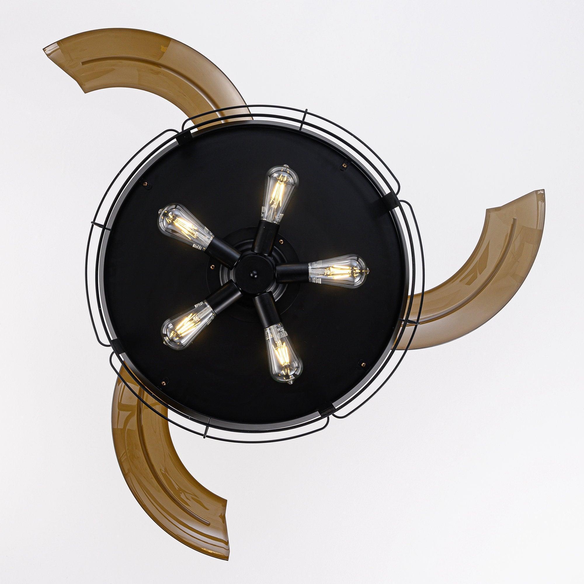 52" Jamshedpur Industrial Downrod Mount Ceiling Fan with Lighting and Remote Control - ParrotUncle