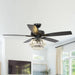 52" Kerala Modern Chrome Downrod Mount Reversible Crystal Ceiling Fan with Lighting and Remote Control - ParrotUncle