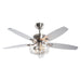 52" Kyla Industrial Brushed Nickel Reversible Caged Ceiling Fan with Lighting - ParrotUncle