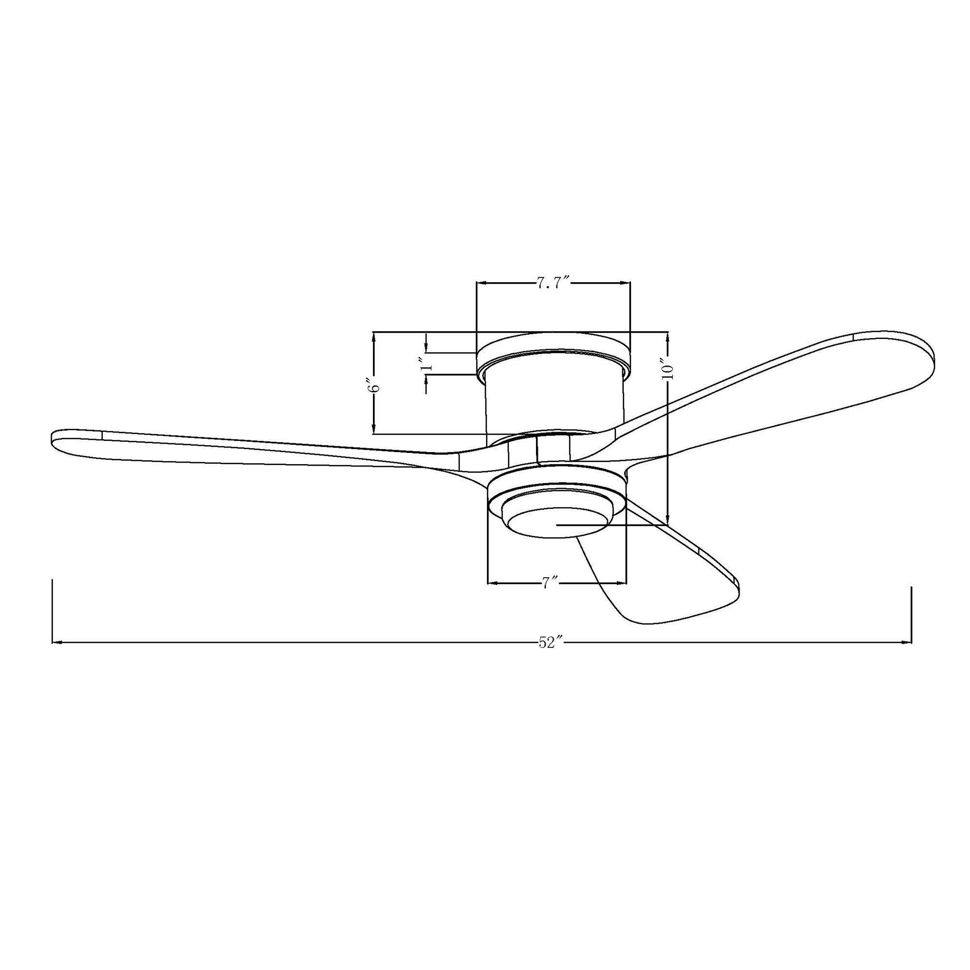 52" Mayna Modern Flush Mount Reversible Ceiling Fan with LED Lighting and Remote Control - ParrotUncle