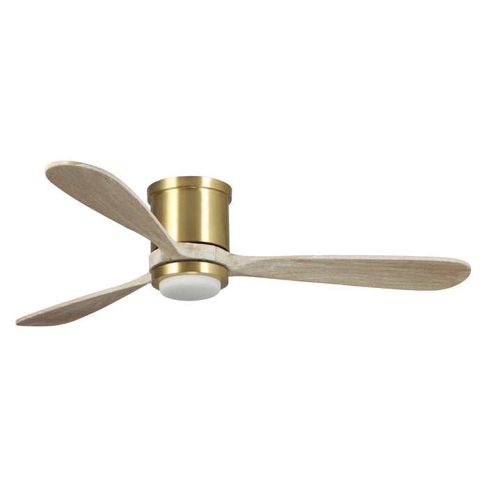 52" Mayna Modern Flush Mount Reversible Ceiling Fan with LED Lighting and Remote Control - ParrotUncle