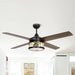 52" Mcmillion Farmhouse Downrod Mount Reversible Ceiling Fan with Lighting and Remote Control - ParrotUncle