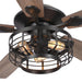 52" Paquette Industrial Downrod Mount Reversible Ceiling Fan with Lighting and Remote Control - ParrotUncle