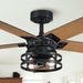 52" Prayag Industrial Downrod Mount Reversible Ceiling Fan with Lighting and Remote Control - ParrotUncle