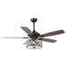 52" Tibuh Modern Downrod Mount Reversible Crystal Ceiling Fan with Lighting and Remote Control - ParrotUncle