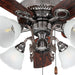 52" Traditional Downrod Mount Reversible Ceiling Fan with Lighting and Pull Chain - ParrotUncle