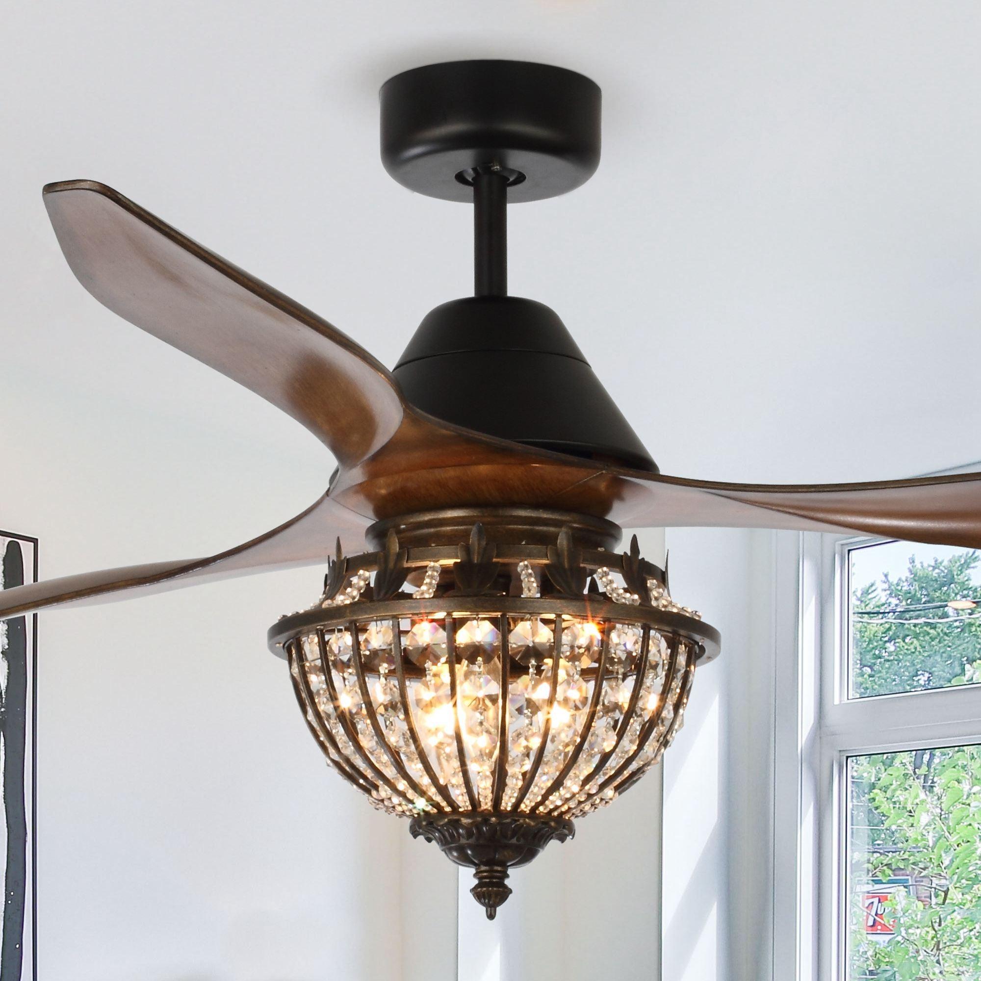 52" Vicky Rustic DC Motor Downrod Mount Reversible Ceiling Fan with Lighting and Remote Control - ParrotUncle