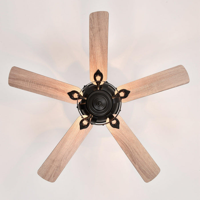 52" Wilburton Industrial Downrod Mount Reversible Ceiling Fan with Lighting and Remote Control - ParrotUncle
