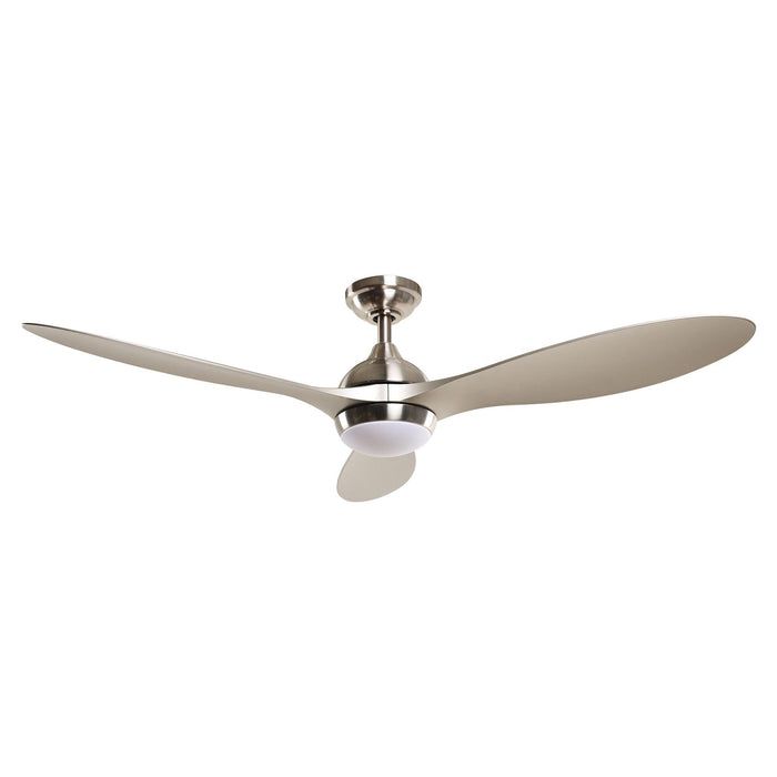 56" Bernardino Modern Brushed Nickel DC Motor Downrod Mount Reversible Ceiling Fan with Lighting and Remote Control - ParrotUncle
