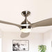 56" Bernardino Modern Brushed Nickel DC Motor Downrod Mount Reversible Ceiling Fan with Lighting and Remote Control - ParrotUncle