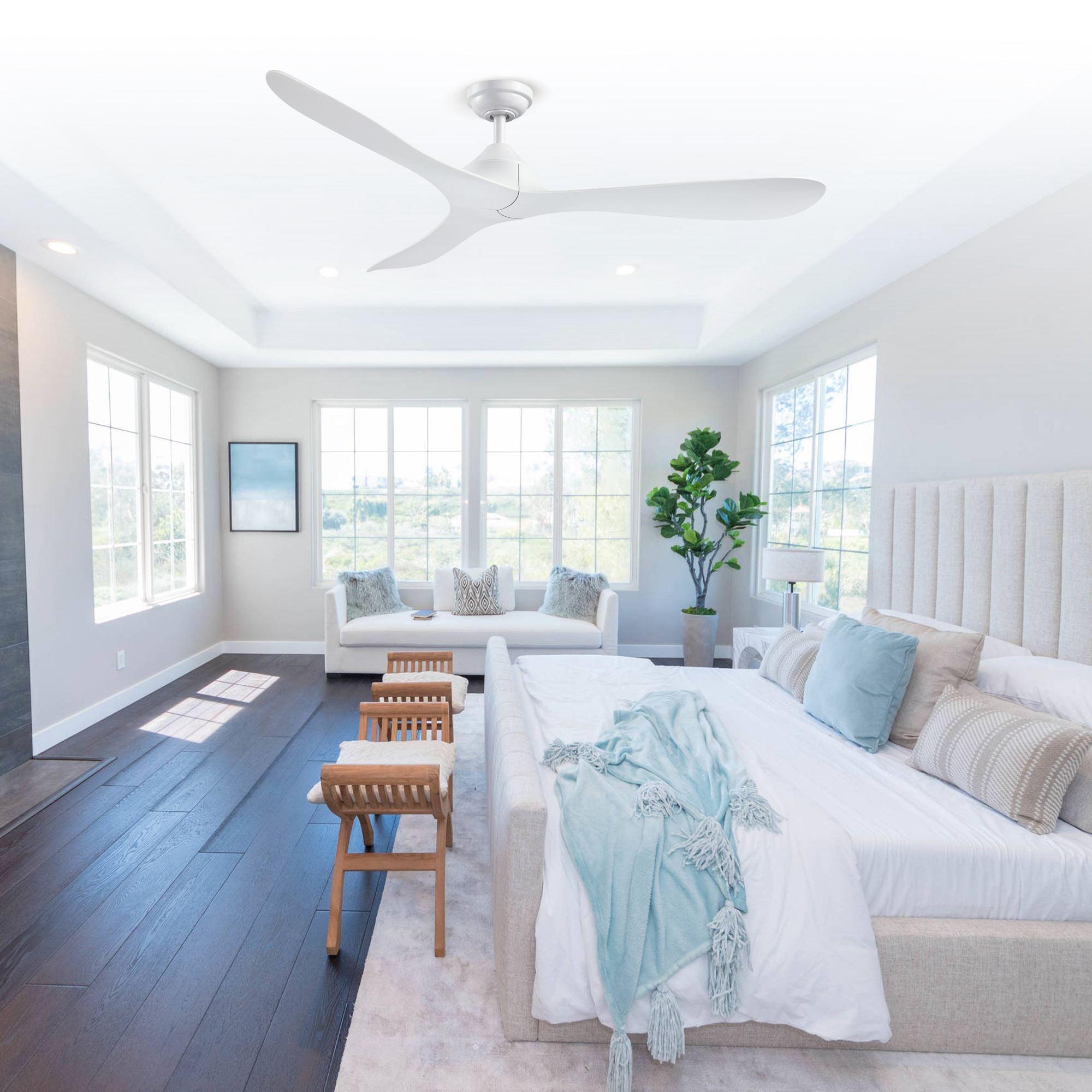 56" Modern DC Motor Downrod Mount Reversible Ceiling Fan with Remote Control - ParrotUncle