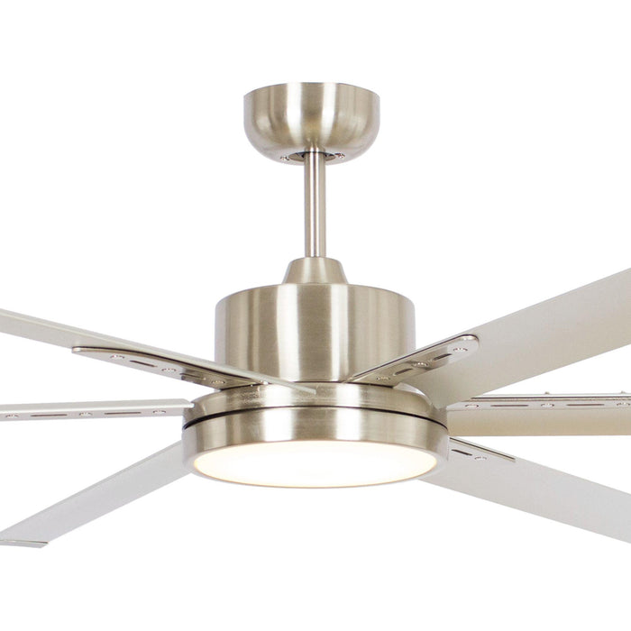65" Balachandran Modern Brushed Nickel DC Motor Downrod Mount Ceiling Fan with Lighting and Remote Control - ParrotUncle