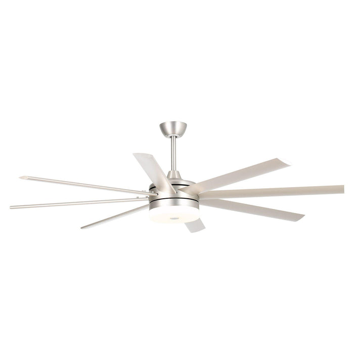 70" Kingsgrove Modern Satin Nickel DC Motor Downrod Mount Reversible Ceiling Fan with Lighting and Remote Control - ParrotUncle