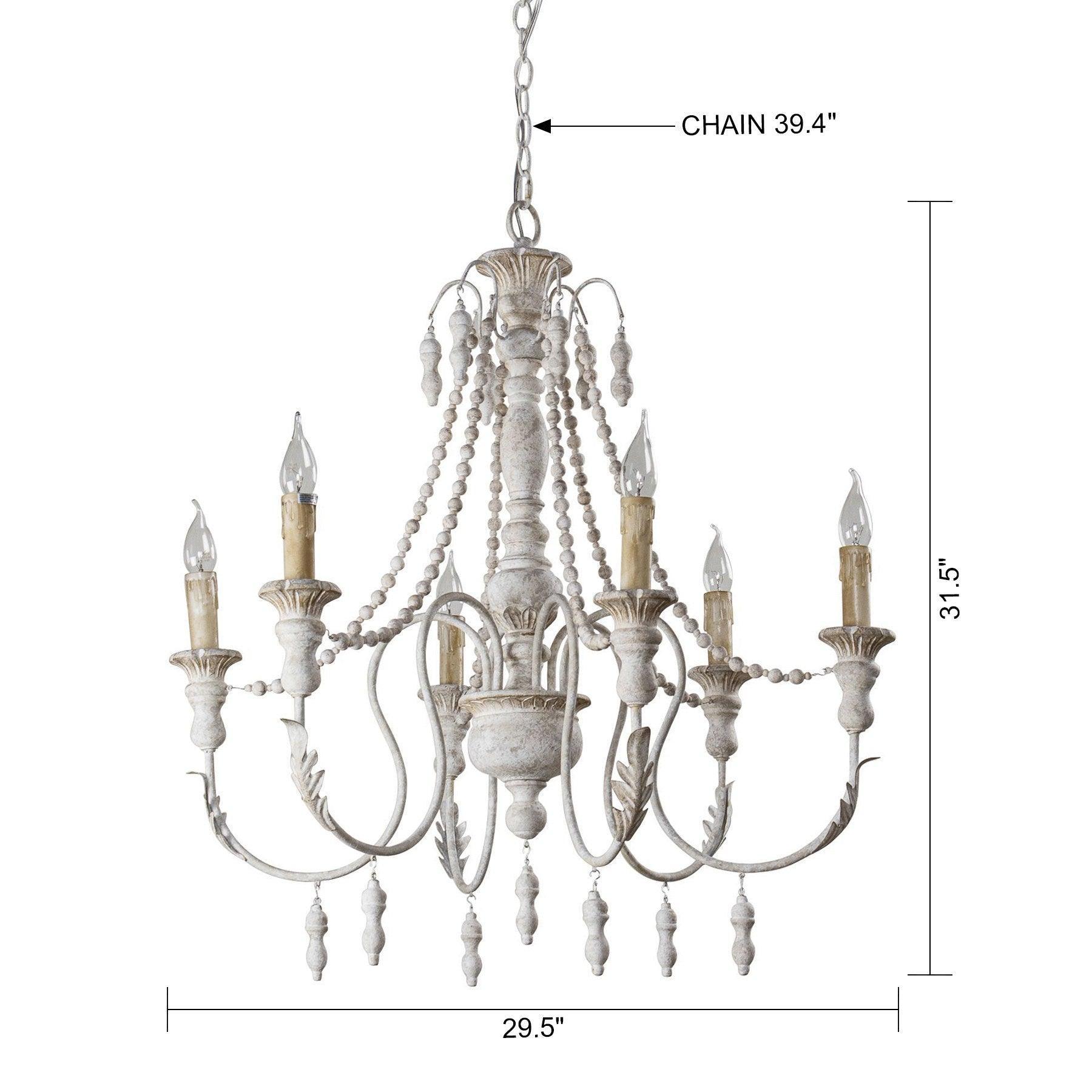 Billiter 6-Light Wood Gray Chandelier - ParrotUncle