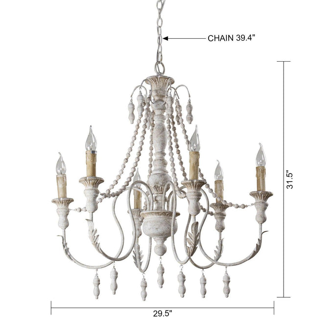 Billiter 6-Light Wood Gray Chandelier - ParrotUncle