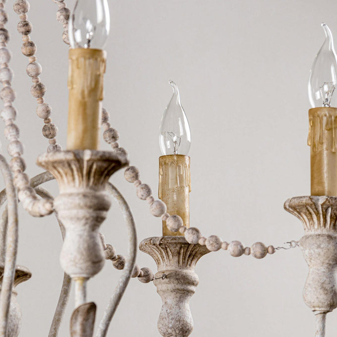 Billiter 6-Light Wood Gray Chandelier - ParrotUncle