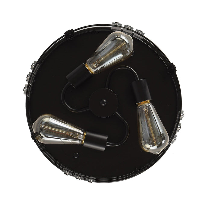 Black 3-Light Farmhouse Flush Mount Ceiling Light - ParrotUncle