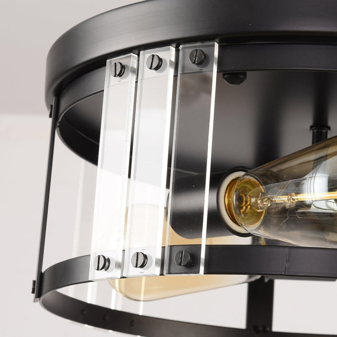 Black 3-Light Farmhouse Flush Mount Ceiling Light - ParrotUncle
