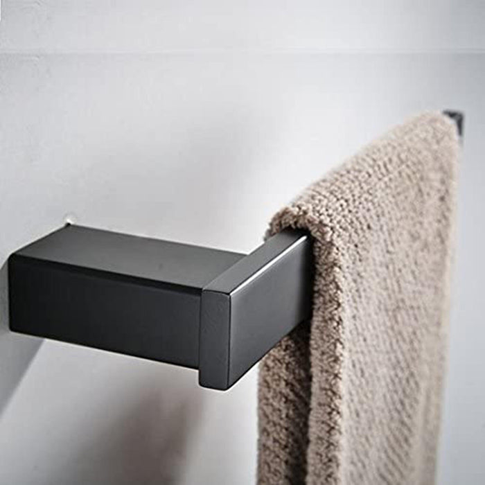 Black 4-Piece Bathroom Hareware Set with Towel Toilet Paper Holder - ParrotUncle