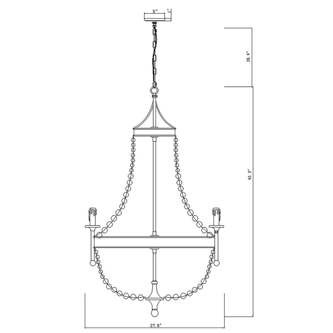 Chappell 8-Light Rustic Gold Candle Style Empire Chandelier - ParrotUncle