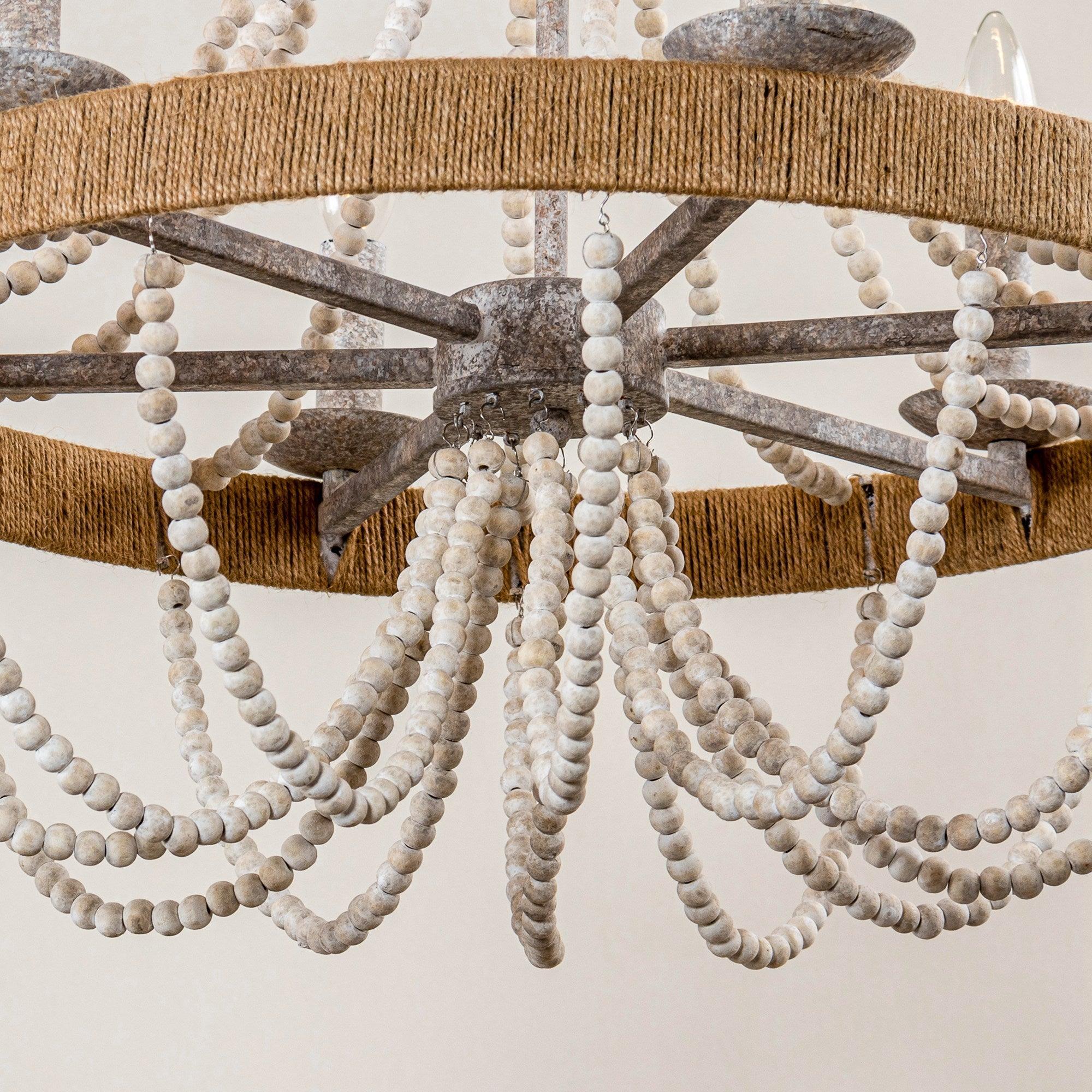 Chokio 6-Light Wood Bead Chandelier - ParrotUncle