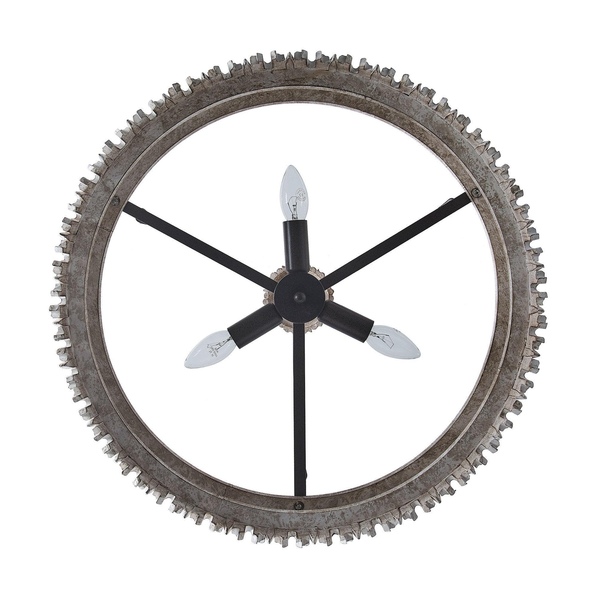 Chouinard 3-Light Natural Wooden Drum Chandelier - ParrotUncle
