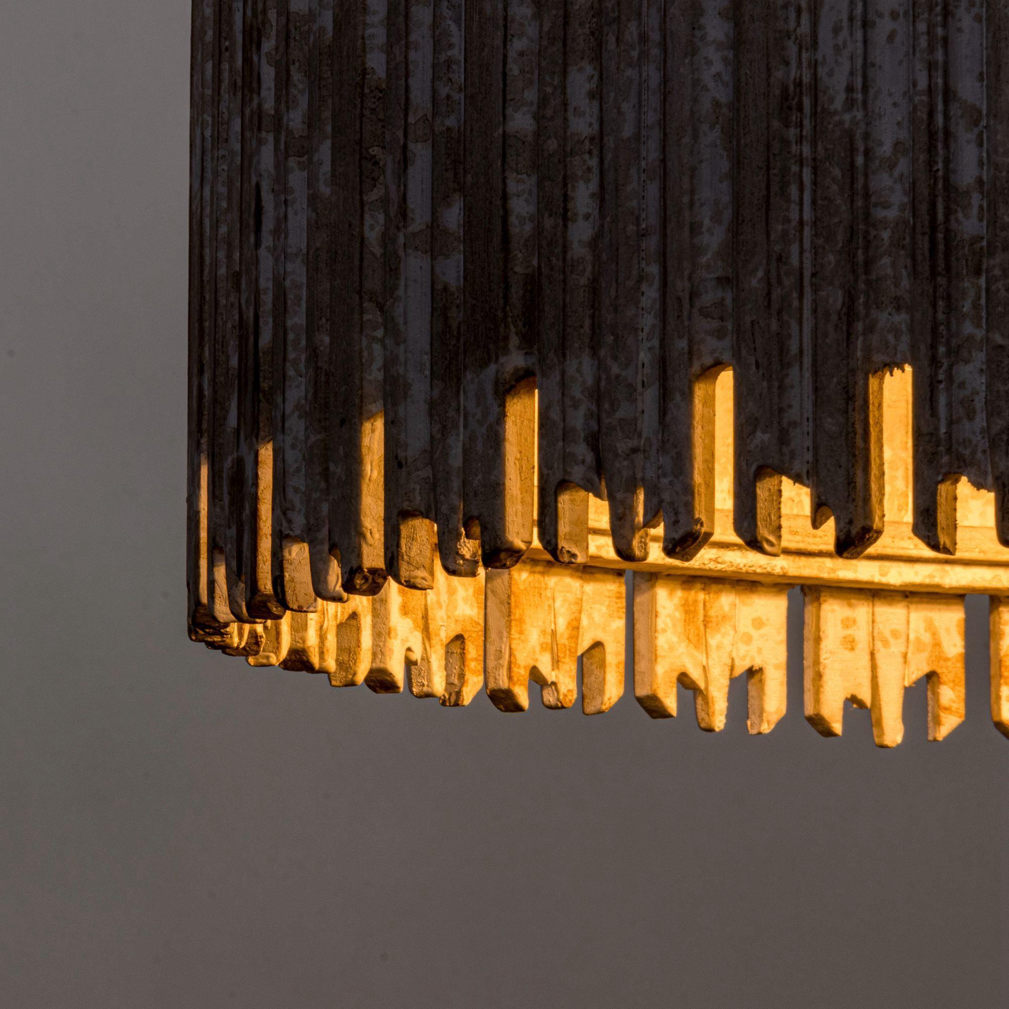 Chouinard 3-Light Natural Wooden Drum Chandelier - ParrotUncle