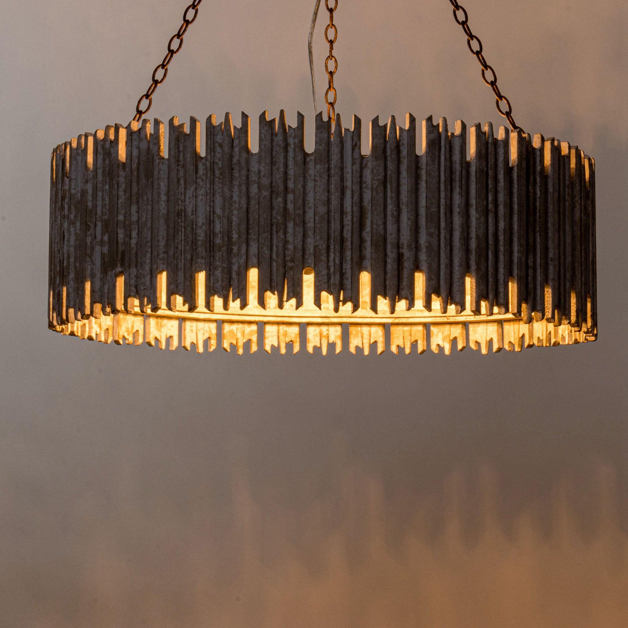 Chouinard 3-Light Natural Wooden Drum Chandelier - ParrotUncle