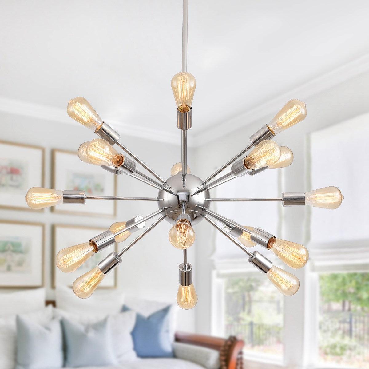 Cordell 18-Light Chrome Sputnik Sphere Chandelier - ParrotUncle