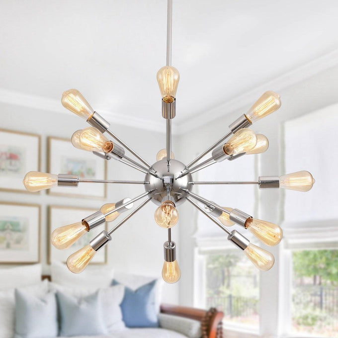 Cordell 18-Light Chrome Sputnik Sphere Chandelier - ParrotUncle