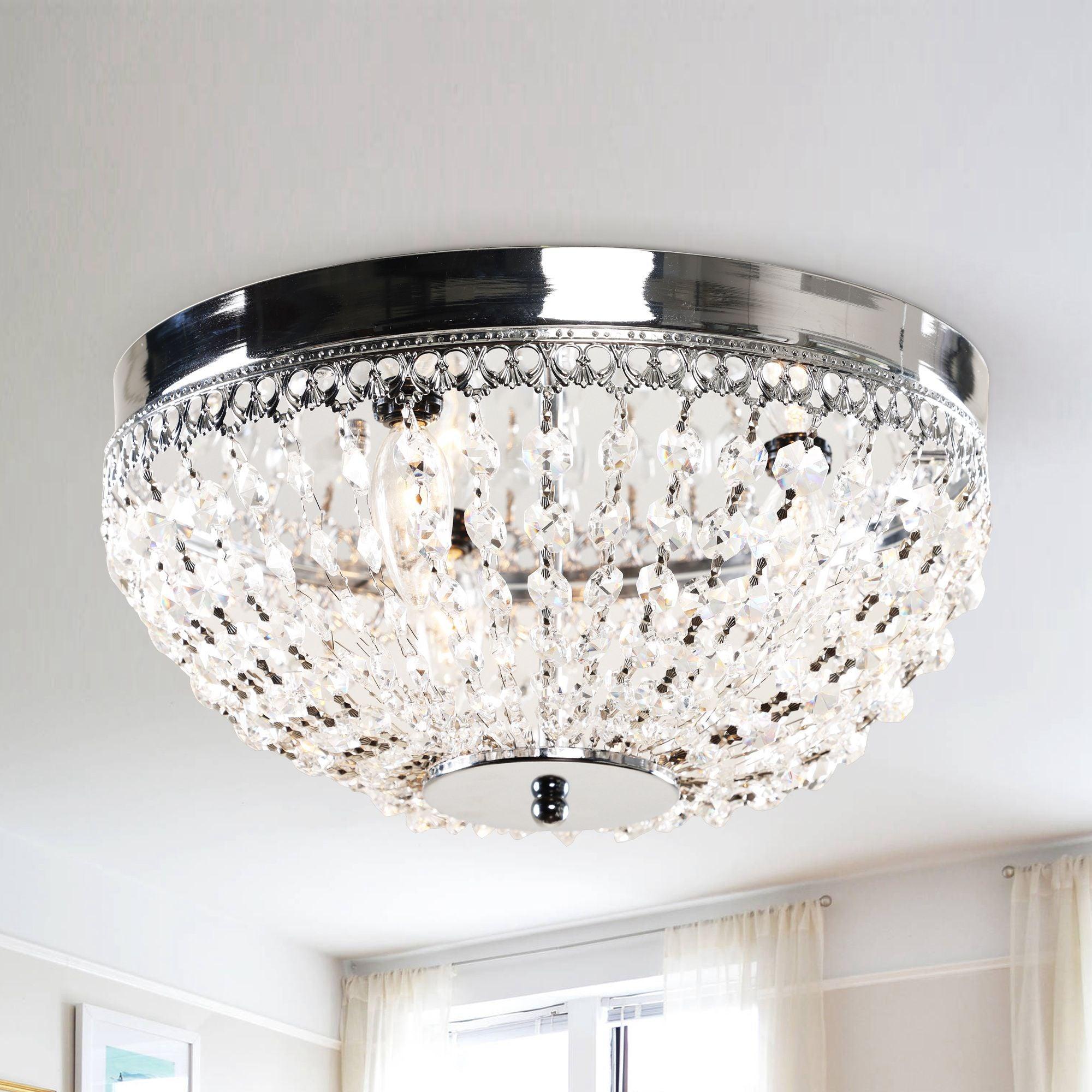 Erhard 13 in. 3-Light Chrome Flush Mount Light - ParrotUncle