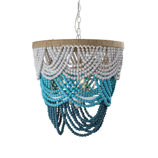 Hatfield 4-Light Bohemia Style Ombre Wood Beaded Tiered Chandelier - ParrotUncle