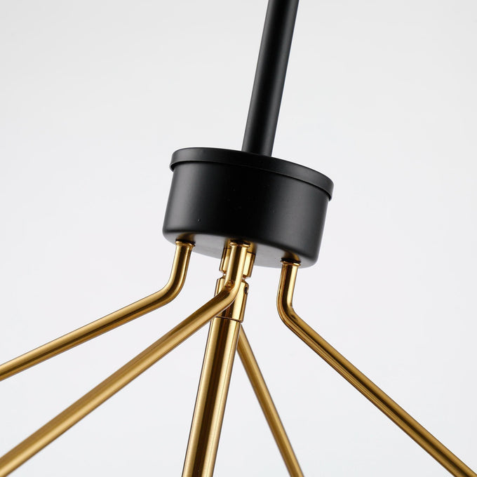 Haymarket 4-Light Matt Black and Golden Caged Chandelier - ParrotUncle