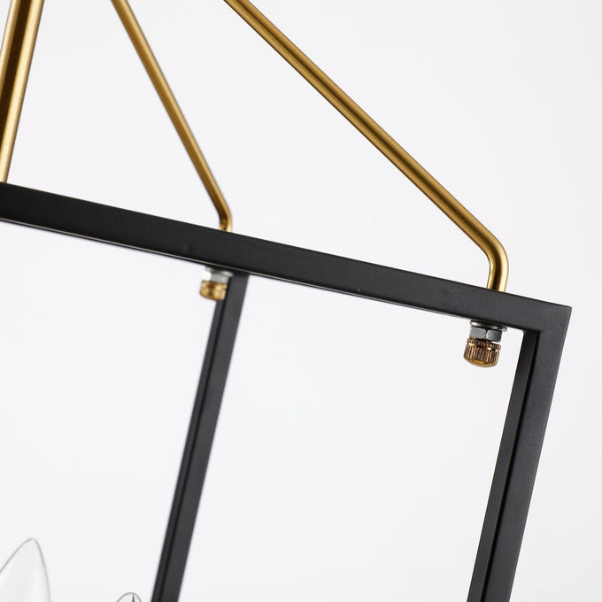 Haymarket 4-Light Matt Black and Golden Caged Chandelier - ParrotUncle