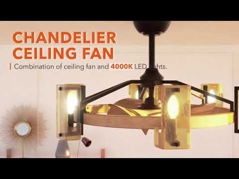 Ventilador de techo reversible Bucholz moderno con motor de CC de 34 