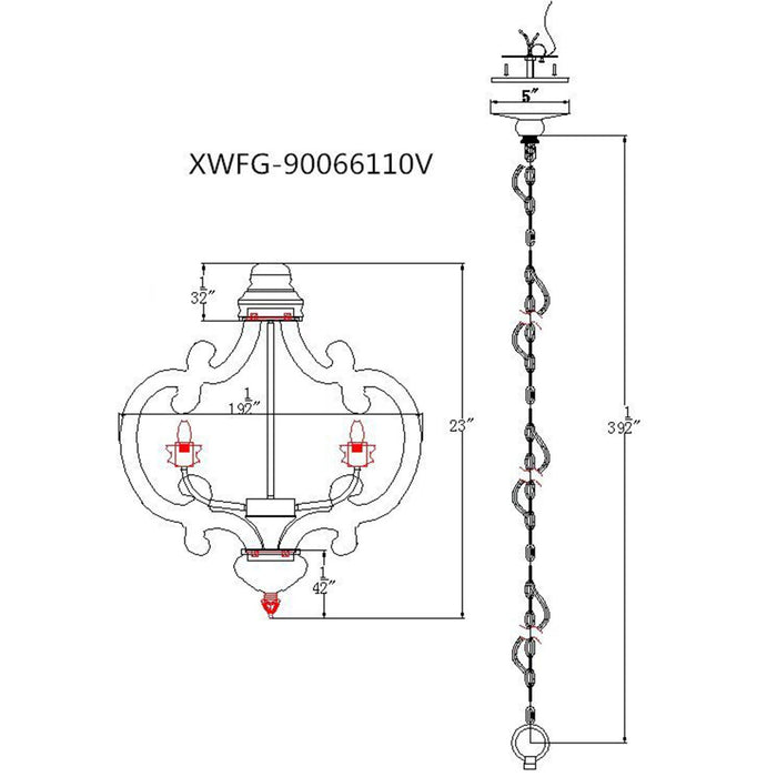 Kacie 6-Light Wood Lantern Geometric Chandelier - ParrotUncle