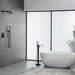 Matte Black Single Handle Floor Mounted Freestanding Tub Filler - ParrotUncle
