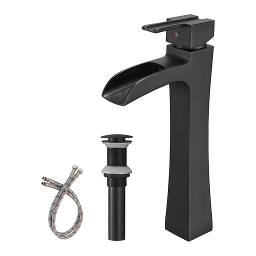 Parrot Uncle 1-handle Single Hole WaterSense High-arc Bathroom Sink Faucet with Drain - ParrotUncle